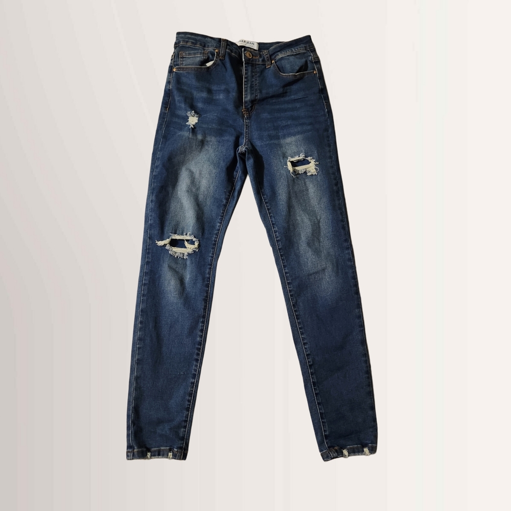 Wax Jean Blue Skinny Distressed Jeans